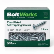 BoltWorks Zinc-Plated Self-Tapping Screw 25mm 500pcs