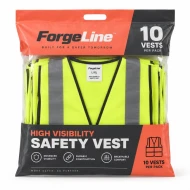 ForgeLine High Visibility Safety Vest 10pcs