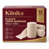 Klinika Elastic Crepe Bandage 10cm x 4.5m 12pcs