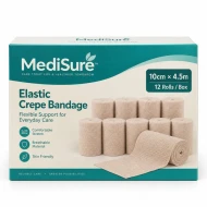 MediSure Elastic Crepe Bandage 10cm x 4.5m 12pcs