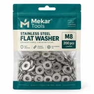 Mekar Tools Stainless Steel Flat Washer M8 200pcs