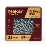 Mekar Tools Zinc-Plated Self-Tapping Screw 25mm 500pcs
